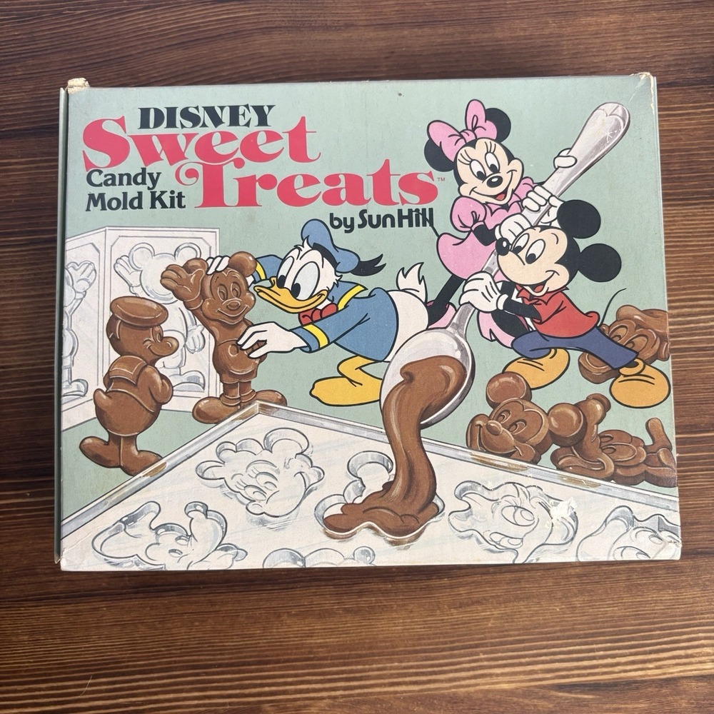 Vintage 1982 Disney Sweet Treats Candy Mold Kit Sun Hill Mickey Donald Complete